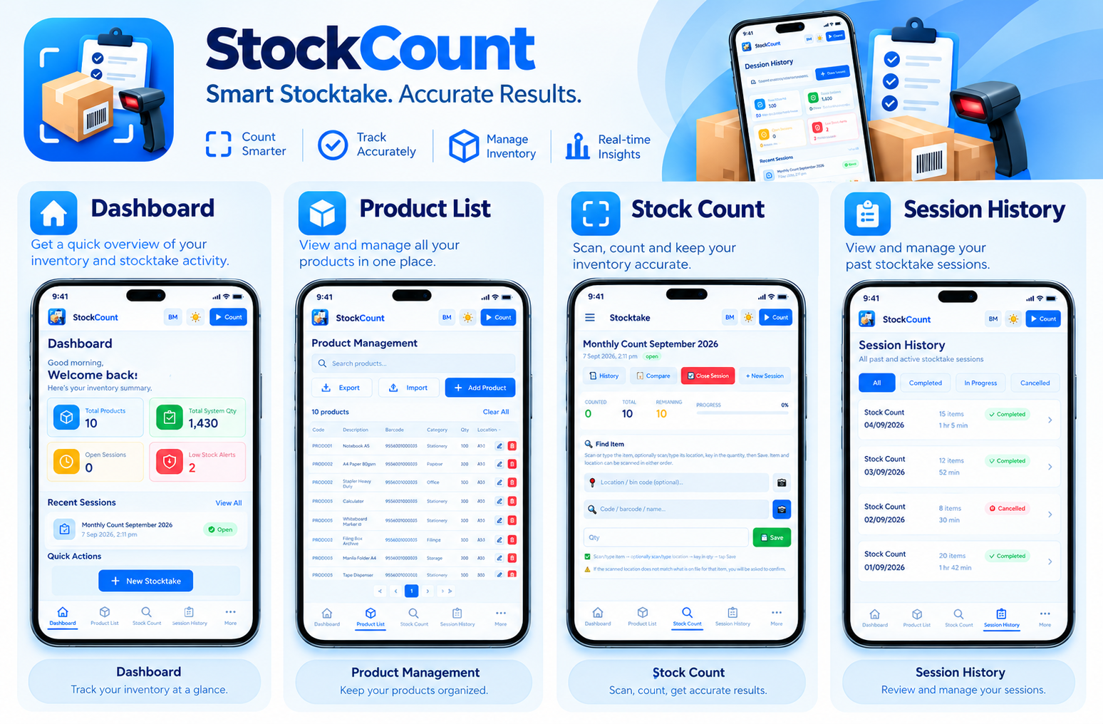 StockCount Screenshots Showcase